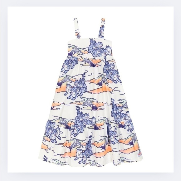 KENZO Blue and Orange Printed Dress - Picture 1 of 8
